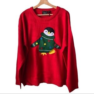ASOS 🐧(Brave Soul) Plus Size Size US:16 Cute Red christmas Penguin sweat